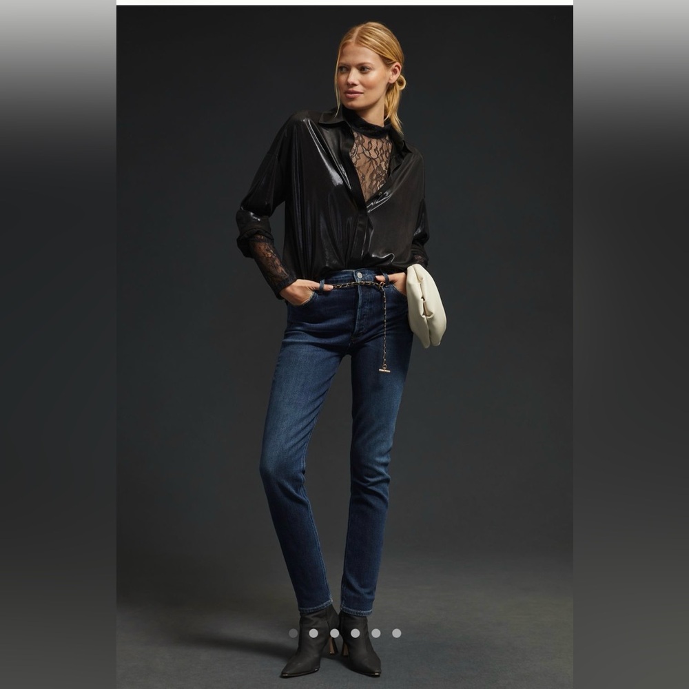 Agolde Nico High Rise Slim Straight Jeans Ovation Wash Size 28 NWT